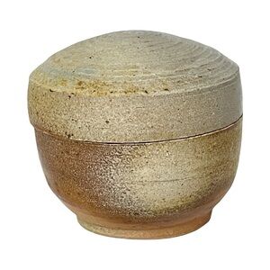 Small Stoneware Pottery Bowl With Lid